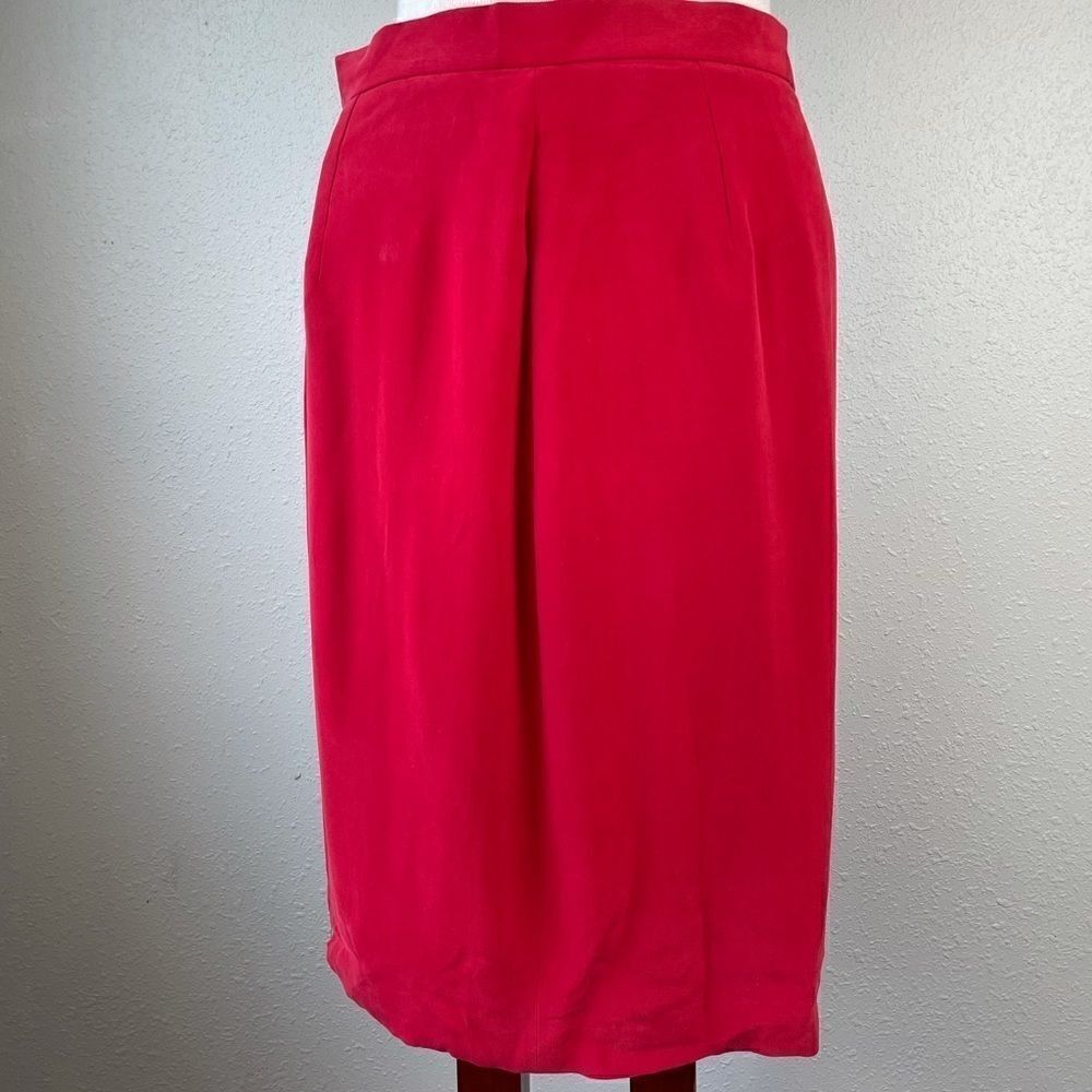 NWT Chaus Red Silk Skirt Size 10